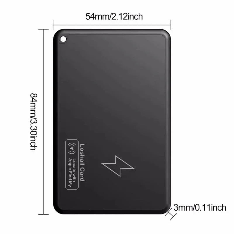 Travel Companion black New Wireless Charging Tracking Location Wallet Tracker Card Waterproof GPS Locator Work with Apple Find My App Bluetooth Tracker
